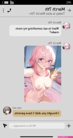 yatsucchie caelus honkai: star rail march 7th honkai: star rail trailblazer honkai: star rail honkai: star rail honkai series highres 1girl battery indicator blue eyes blurry blurry background breasts collarbone completely nude