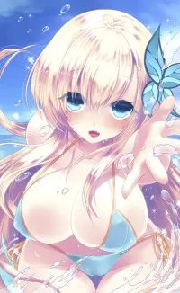 Ananyadesigns Anime boku-wa-tomodachi-ga-sukunai-blondes-blue-eyes-big-boobs -bikinis-hentai-ecchi-kashiwazaki-sena Wallposter Paper Print