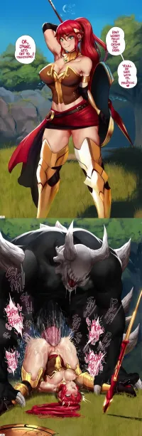 Pyrrha Nikos loses a fight to a grimm Jlullaby RWBY free hentai porno xxx comics rule34 nude art at HentaiLib.net