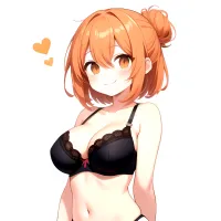 Yuigahama Yui S Mother 1girl Arms Behind Back Black Bra Black Panties Blush Bra Breasts Closed Mouth Hair Between Eyes 3692730426