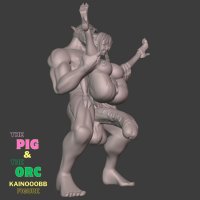 STL file Hentai Pig Princess Elise and the Orc 3D printing design to downloadCults