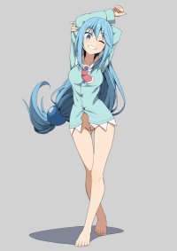 Aqua Wearing Her Invisible Underwear Hentai Rule34 R34 XXX