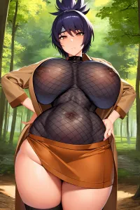 Anko Mitarashi see through fishnet suit