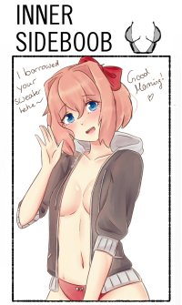 Sayori Borrows Your Hoodie RaionArt Doki Doki Literature Club