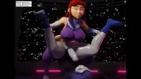 Futa Starfire pounding and cumming in Futa Raven