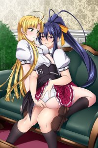 Akeno Himejima and Asia Argento High School DxD by lindaroze