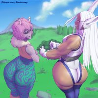 Mirko and Ashido by atomiccreep