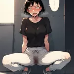 One Young Woman Hentai Manga Black Hair AI