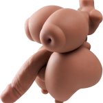 : Shemale Sex Doll Torso Realistic Big Dildo with 5 Holes insertable Masturbator 5 in 1 Transsexual FUTA Sex Dolls Penetrable Nipples and Tight Vaginal Anal Breast Adult Men Women Couple Sex