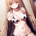 shiina mahiru 1girls ai generated bikini blonde hair