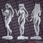 Cute Furry Futanari Printable 3D Model STL File for Cults