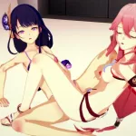 Yae Miko Plays With Raiden Shogun Pussy