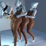 3 Futanari Robots anal train fucking watch online