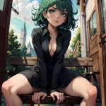 AI generated one-punch man tatsumaki porn pictures by vertilo about blackdress cleavage