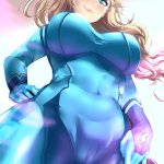 Zero Suit Samus looking down on you by CheriAisu