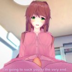 Monika from Doki Doki Literature Club Gives You A Footjob Hentai POV