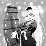 ereraero highres 1futa censored erection foreskin futanari gigantic penis huge penis long hair monochrome penis solo