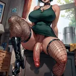 Futanari Tae Takemi with a huge cock
