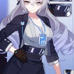 bronya zaychik bronya zaychik outstanding attitude bronya zaychik silverwing: n-ex honkai series honkai impact 3rd commentary english commentary highres official art official wallpaper 1girl black hairband black skirt black sleeves...