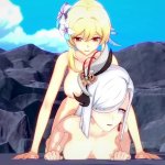 Shenhe and Lumine and Miko Yae and Raiden Shogun intense futanari sex.