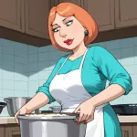 Futanari Lois Griffin Masturbation and Selfsucking: American Shemale Ladyboy Porn