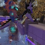 Futa Protogen Pounds Fluffy Dragon by the Pool