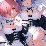 Ram and Rem cartoon girl re zero HD phone wallpaper
