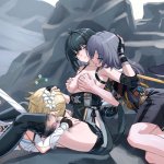 luizhtx female rover wuthering waves lumine genshin impact rover wuthering waves stelle honkai: star rail trailblazer honkai: star rail genshin impact honkai: star rail honkai series mihoyo wuthering waves black footwear highres
