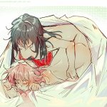 imnotxreitive march 7th honkai: star rail stelle honkai: star rail trailblazer honkai: star rail honkai: star rail honkai series commentary english commentary highres 2girls blush breasts closed eyes completely nude fingering...