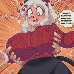 modeus helltaker lueduartv 1girls big breasts clothed