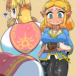 princess zelda the legend of zelda and 2 more drawn by rariattoganguri