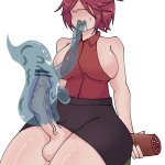 highres non-web source 1futa breasts futanari futanari masturbation large breasts large penis masturbation office lady penis slime creature testicles uncensored