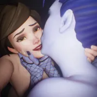 Tracer fucked by Widowmaker Futanari cock