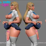 NSFW Futa Princess Elf girl Pin-up Miniatures by Digital Dark