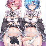 Ram and Rem the Oni twin maids futanari edition