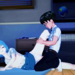 Rei Ayanami and Shinji Ikari have intense sex at home.