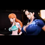 HENTAI NAMI ROBIN Y LUFY UIT ÉÉN STUK