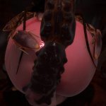 Cockroach breeding stranded Futanari portal dick