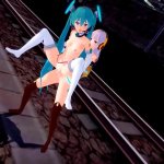 LUKA MEGURINE FUTANARI MIKU HATSUNE VOCALOID by brandon hentai