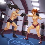 Boxing girls by pablocomics