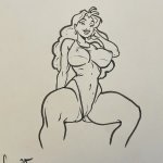 Original Art Hentai 8x11 Marker Drawing On Paper Nude Anime
