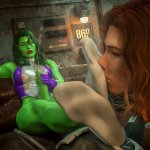 Futa She-Hulk and Black Widow Commission by ISinatra on DeviantArt