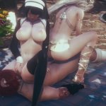 Threesome queen and nun