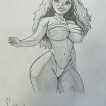 Original Art Hentai 8x11 Marker Drawing On Paper Nude Anime