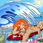 XXX Toon Oops: Kim Possible Caught Red-Handed! Kim Giving Ron a Blowjob in the Sea!