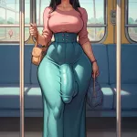 Futa Sasha Wink and Boner on Train Seni AI