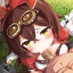 Genshin Impact Hentai: A Hot Blowjob From Amber and Paimon