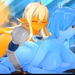 FUTANARI LESBIAN SLIME GIRL BIG ASS FUCK