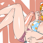 Futa Nami pinup One Piece 1121 Color Spread Redraw by devinsaurus