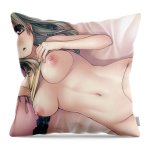 Super Cute Naked Hentai Girl Lying On Bed Ultra HD Throw Pillow by Hi Res
